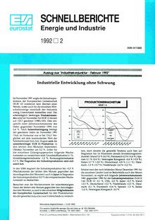 SCHNELLBERICHTE Energie und Industrie. 1992 2
