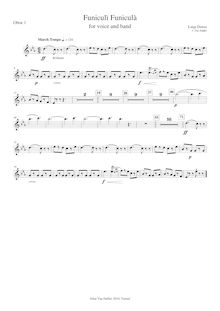 Partition hautbois 1, 2; basson 1, 2, Funiculì, Funiculà, Canzone popolare di Piedigrotta