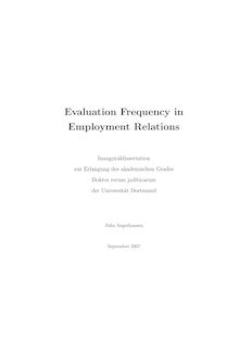 Evaluation frequency in employment relations [Elektronische Ressource] / Julia Angerhausen