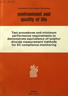 Test procedures and minimum performance requirements to demonstrate equivalency of sulphur dioxide measurement methods for EC compliance monitoring