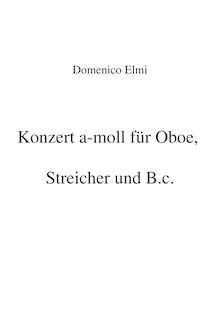 Partition violons I, hautbois Concerto en A minor, A minor, Elmi, Domenico