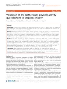 Validation of the Netherlands physical activity questionnaire in Brazilian children
