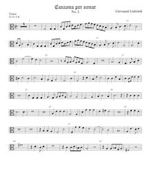 Partition ténor viole de gambe (alto clef), Canzoni per sonare con ogni sorte di stromenti