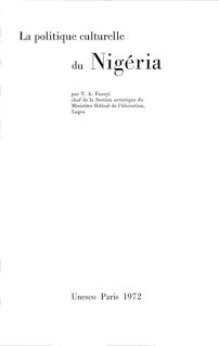 La Politique culturelle du Nigéria; Politiques culturelles: études ...