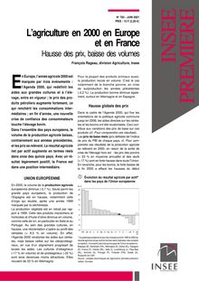 L agriculture en 2000 en Europe et en France - Hausse des prix, baisse des volumes 