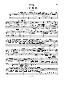 Partition complète, Fugue, Fuge, A minor, Bach, Johann Sebastian