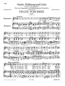 Partition complète, Original key, Glaube, Hoffnung und Liebe, D.955 (Op.97) par Franz Schubert