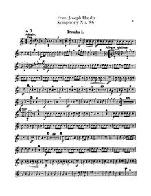 Partition trompette 1, 2 (D), Symphony No.86 en D major, Sinfonia No.86