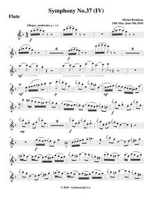 Partition flûte, Symphony No.37, D major, Rondeau, Michel par Michel Rondeau