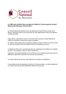 Loi Macron - Le Conseil National des Barreaux reste mobilisé