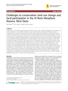 Challenges to conservation: land use change and local participation in the Al Reem Biosphere Reserve, West Qatar