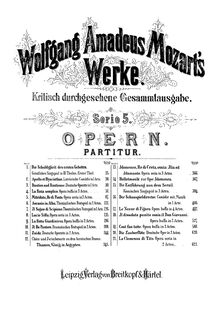 Partition Contents, La finta semplice, Mozart, Wolfgang Amadeus