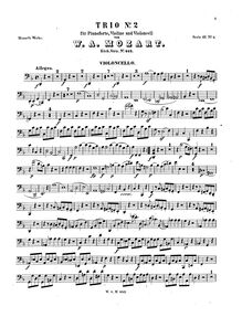 Partition de violoncelle, Piano Trio, D minor, Mozart, Wolfgang Amadeus