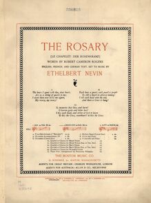 Partition Cover Page (color), pour Rosary, Le chapelet ; Der Rosenkranz