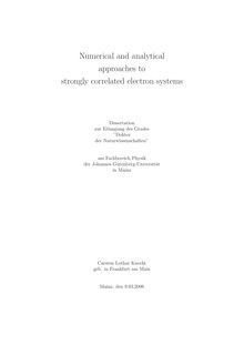 Numerical and analytical approaches to strongly correlated electron systems [Elektronische Ressource] / Carsten Lothar Knecht