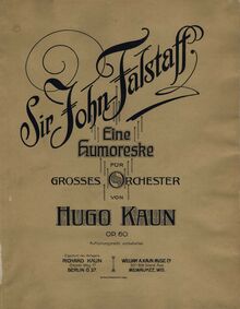 Partition Color Covers, Sir John Falstaff, pour orchestre, Sir John Falstaff : eine Humoreske für grosses Orchester