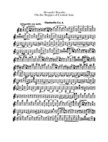 Partition clarinette 1, 2 (A), en pour Steppes of Central Asia, Borodin, Aleksandr