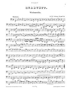 Partition violoncelle, corde quatuor, Op.58/3, Quartett, A moll, für 2 Violinen, Bratsche, Violoncell, Op. 58, no. 3.