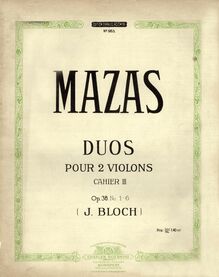Partition Color Covers, 12 Duos pour 2 violons, Dozen Duos for 2 Violins, Op.38