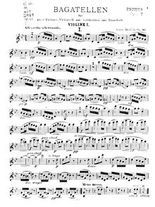Partition violon 1 , partie, Bagatelles, Op.47, Dvořák, Antonín