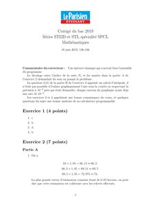 Bac STI2D Maths 2019 - corrigé 
