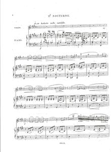 Partition , Nocturne en E major, nocturnes pour violon et Piano, Op.8