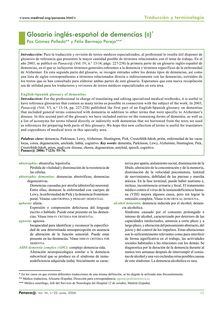 Glosario inglés-español de demencias (II) (English-Spanish glossary of dementias (II))