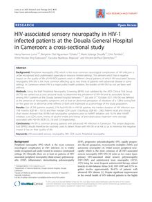 HIV-associated sensory neuropathy in HIV-1 infected patients at the Douala General Hospital in Cameroon: a cross-sectional study
