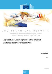 Consommation de musique digitale sur internet : rapport de la JRC