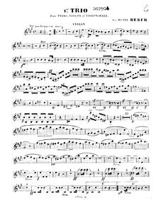 Partition de violon, Piano Trio No.1, Op.8, A Major, Reber, Napoléon Henri