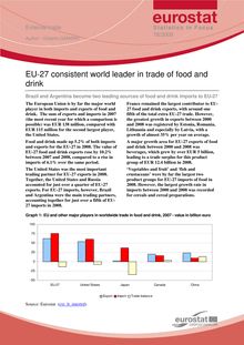 EU-27 consistent world leader in trade of food and drink