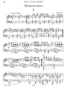 Partition complète (600dpi), 4 Humoresques Op.6, Grieg, Edvard