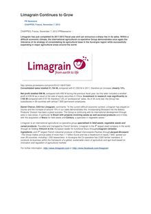 Limagrain Continues to Grow