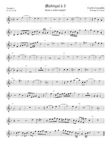 Partition viole de gambe aigue 1, Madrigali A Cinque Voci [Libro Quinto] par Carlo Gesualdo