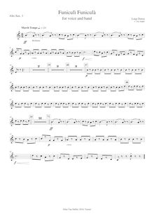 Partition Alto Sax 1, 2 (en E♭); ténor Sax (en B♭); baryton Sax (en E♭), Funiculì, Funiculà