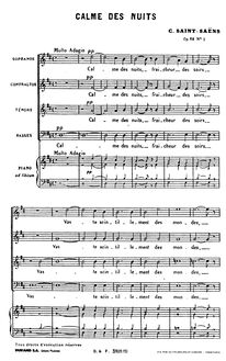 Partition complète, 2 chœurs, 2 Choeurs, Saint-Saëns, Camille