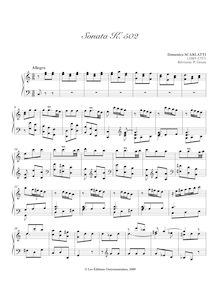 Partition Sonata, K.502, 55 clavier sonates, Keyboard, Scarlatti, Domenico
