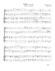 Partition Almaine VdGS No.121 - partition complète,  No.3 pour 2 violes de gambe et orgue