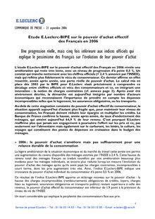 Etude E.Leclerc-BIPE sur le pouvoir d - Une progression réelle ...