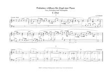 Partition 21 Short préludes en C major, préludes pour orgue ou piano