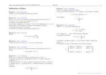 Sujet : Algèbre, Eléments d algèbre générale, Indicatrice d Euler