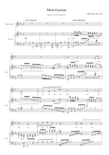 Partition , Mein Garten, 4 chansons nach Texten von Hugo von Hofmannsthal, Op.27