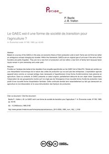 Le GAEC est-il une forme de société de.transition pour l agriculture ? - article ; n°1 ; vol.169, pg 42-45