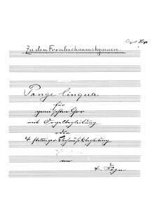 Partition Complete manuscript, Pange lingua, Pange lingua No.1, F major
