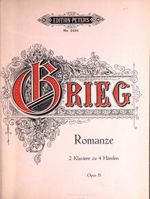 Partition couverture couleur, Old norvégien Melody avec Variations par Edvard Grieg