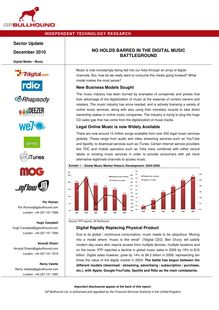 Sector Update December 2010 NO HOLDS BARRED IN THE DIGITAL MUSIC ...