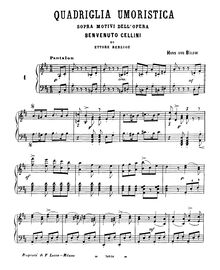 Partition complète, Humoristische Quadrille aus Motiven der Oper Benvenuto Cellini von Hector Berlioz