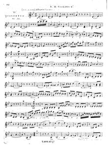 Partition violon 2, corde quintette No.11, Op.33, Onslow, Georges