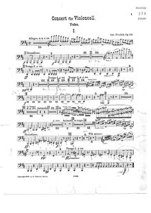 Partition Tuba, violoncelle Concerto, Koncert pro violoncello a orchestr