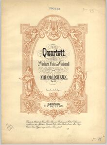 Partition couverture couleur, corde quatuor, Op.58, D minor, Lux, Friedrich